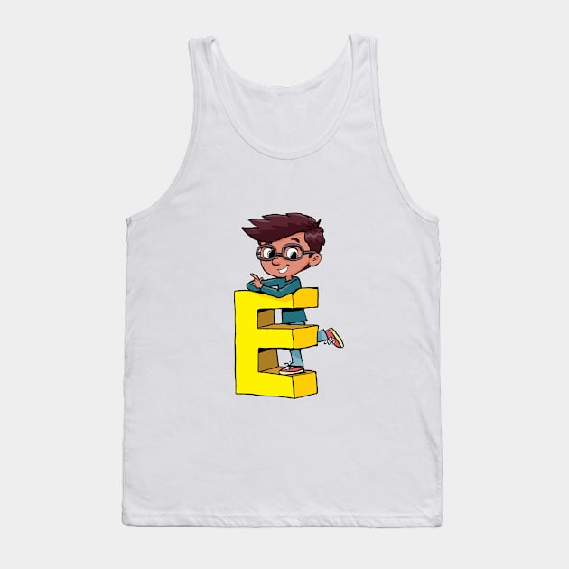 boy stands on the capital letter E Tank Top by duxpavlic